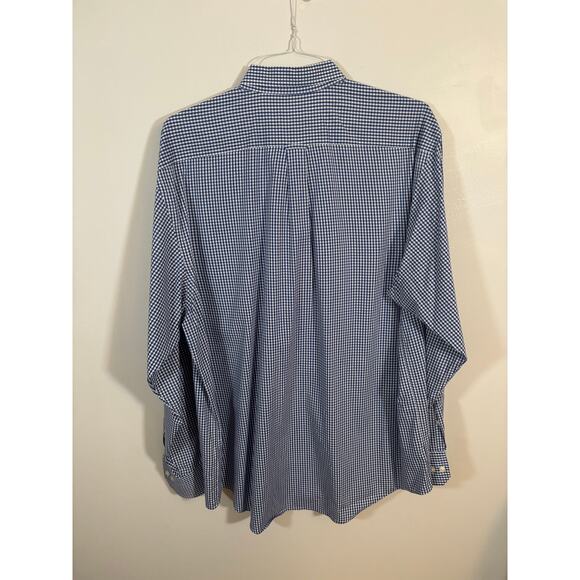 IZOD Blue Gingham Check Button Down Shirt Men’s XL Long Sleeve Casual - Picture 4 of 4